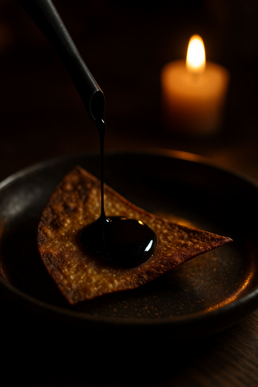 Black sap of the vanilla orchid